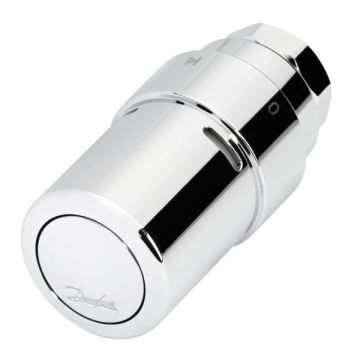 Thermostaatknop van Danfoss in de kleur chroom 