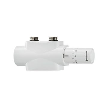 Heimeier Multilux onderblokset met Halo thermostaatknop - 2-pijps - wit