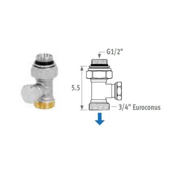 Jaga retourventiel recht 3/4" euroconus