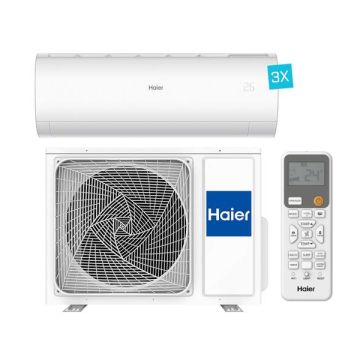 Vooraanzicht van de Haier Pearl Premium multi-split airconditioning inclusief 3 binnendelen en afstandsbedieningen