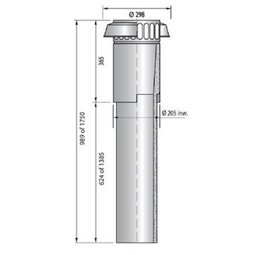 Burgerhout dakdoorvoer WTW 3000 180/150mm zwart
