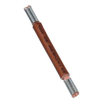 Montagedraad met vertind huls - bruin 6mm² 260mm halogeenvrij 90°C