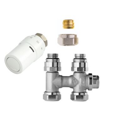 Radiator onderaansluitset recht - 15mm