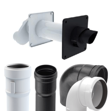 Burgerhout muurdoorvoer rookgaspakket - concentrisch