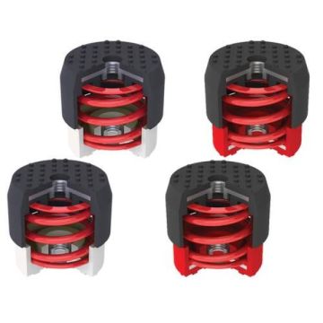 Soleco trillingsdemperset Bruin 70-120kg M8  (2x Wit + 2x Rood)