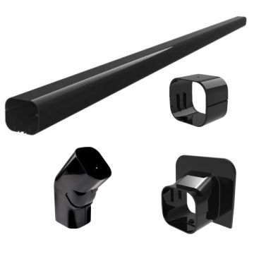 Compleet leidinggootpakket in het zwart voor airconditioning