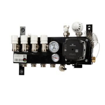 VTE SLIM verdeler vloerverwarming 4-groeps Grundfos pomp