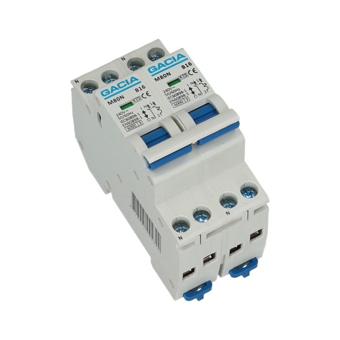 Gacia installatieautomaat kookgroep 2x 1 polig + nul 16A B