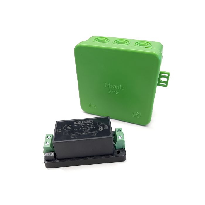 De Duco Power Supply 230VAC-24VDC/20W met behuizing
