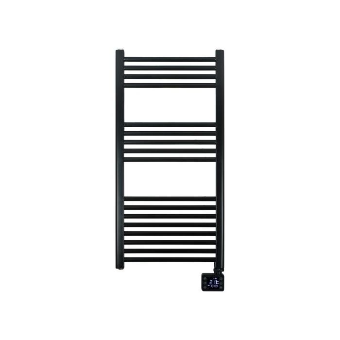 Vooraanzicht van de Eurom Sani badkamerradiator 800 Wifi - zwart