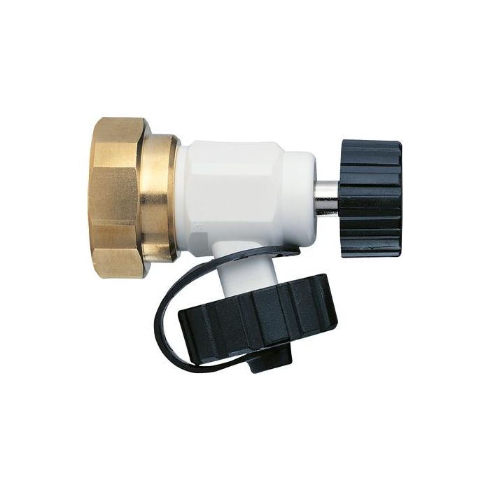 Heimeier Vul- / Aftap set. Aansluit tule 3/4, draaibaar, voor 1/2 slang aansluiting