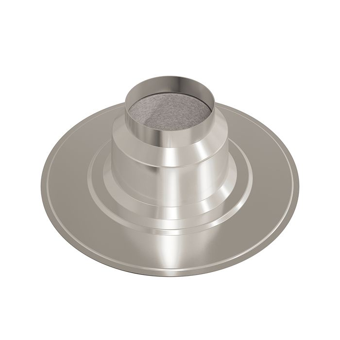 Ubbink geïsoleerde plakplaat aluminium Ø125mm - 0°