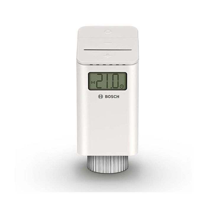 Vooraanzicht van de Bosch Smart radiatorthermostaat verticaal