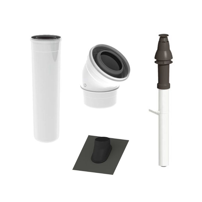 Burgerhout dakdoorvoer rookgaspakket concentrisch - schuindak