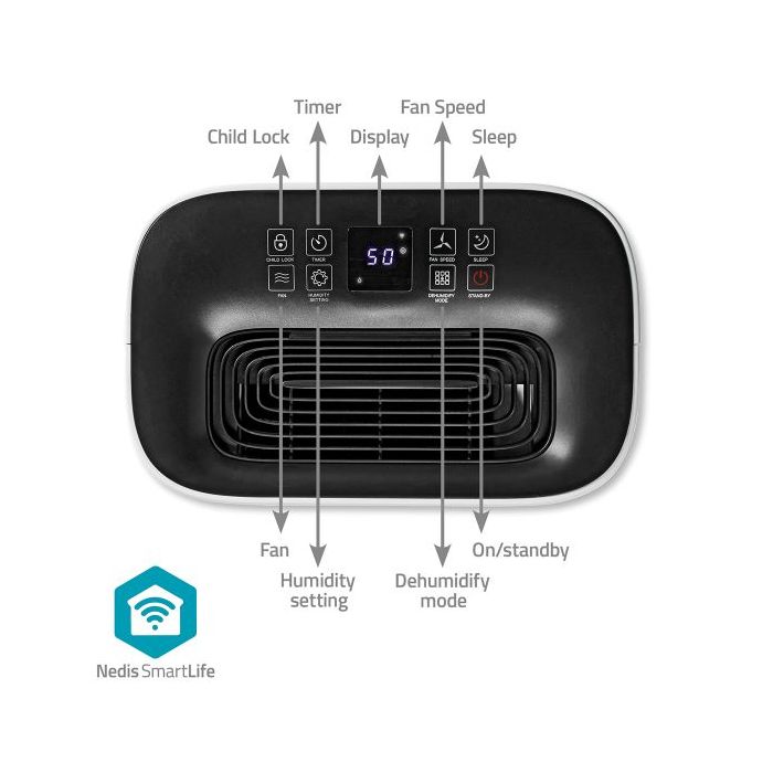 Nedis SmartLife luchtontvochtiger 195 m³/h