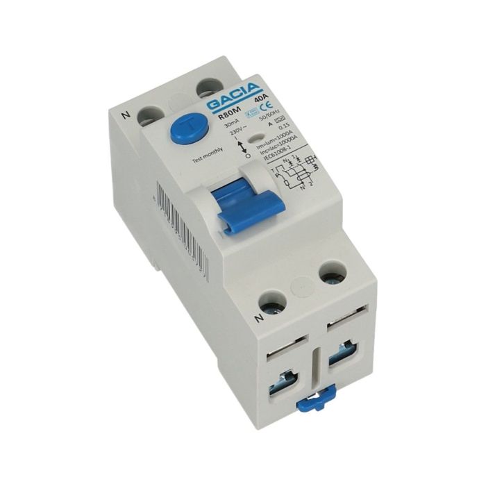 Gacia aardlekschakelaar 2 polig 40A 30mA