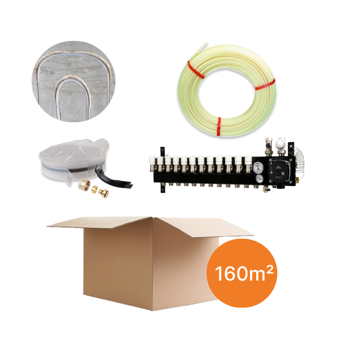 Vloerverwarmingspakket 160m² - infrezen - cv-ketel
