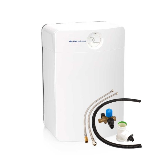 Vooraanzicht van de Itho Daalderop Close-in Smart keukenboiler - 10 liter - met aansluitset