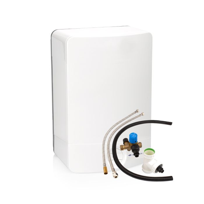 Vooraanzicht van de Itho Daalderop Close-up Smart keukenboiler - 15 liter - met aansluitset