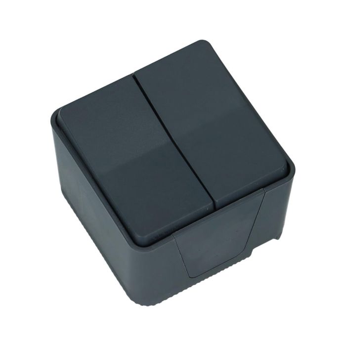 Schneider Electric Mureva IP55 2 x wisselschakelaar grijs