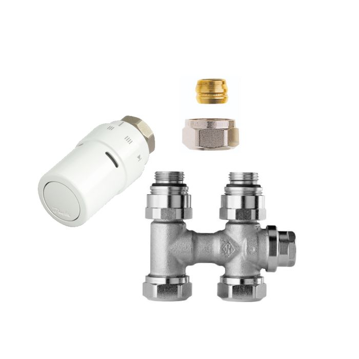 Radiator onderaansluitset recht - 15mm