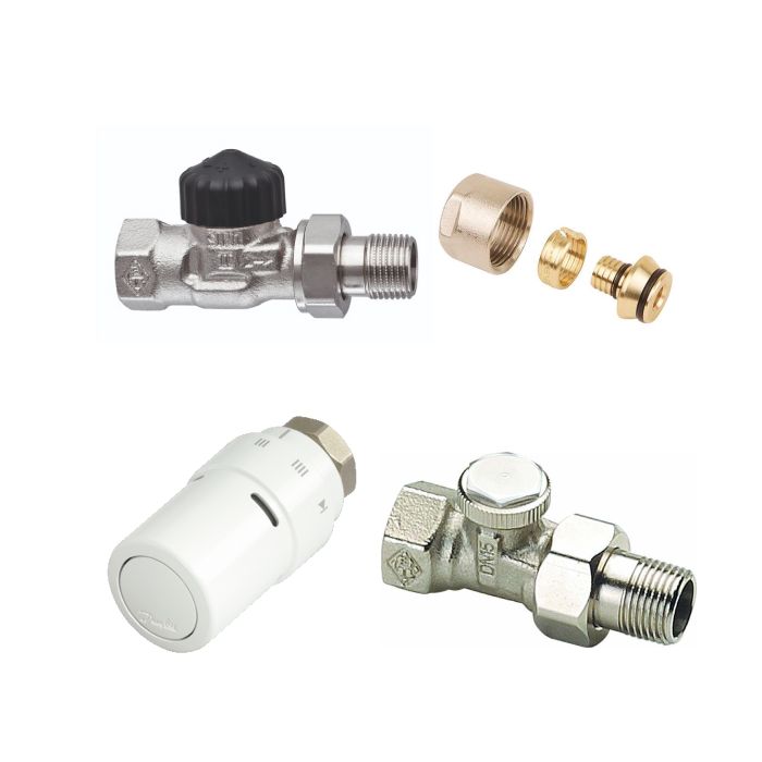 Radiator aansluitset zijaansluiting recht - 16mm