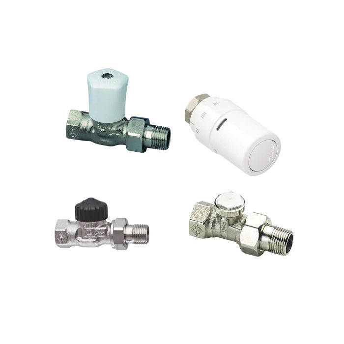 Radiator aansluitset - recht