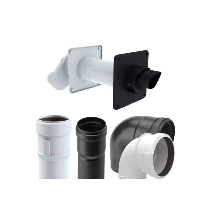 Burgerhout muurdoorvoer rookgaspakket - concentrisch