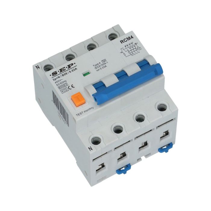 SEP aardlekautomaat 3 polig + nul 16A B 30mA 6kA