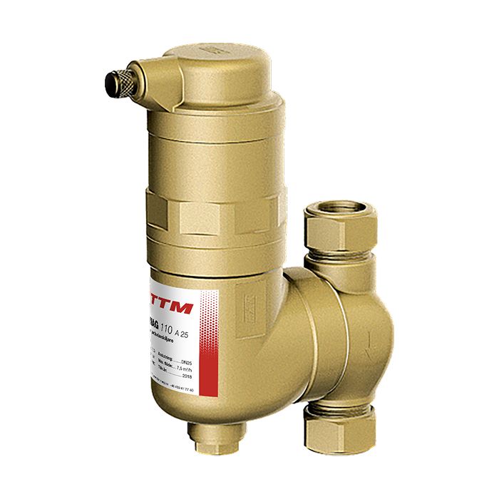 Messing luchtafscheider van TTM