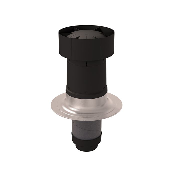 Ubbink Ventus geïsoleerde dakdoorvoer Ø180/200 0° - zwart