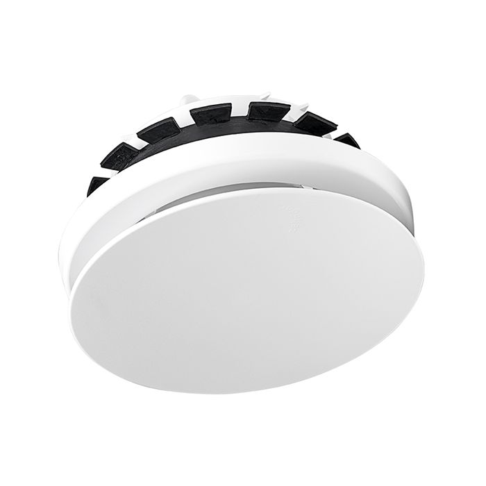 Vooraanzicht van de Zehnder ComfoValve Luna E125 afvoerventiel - 125mm