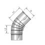 Burgerhout rookgasbocht enkelwandig 45° - 80mm - aluminium