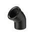 Ubbink Bocht 45° (luchttoevoer) - Ø100 - Pe - Zwart