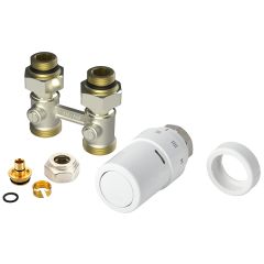 Rechte design aansluitset met thermostaatknop - 16mm