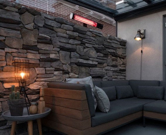heater in zithoek tuin