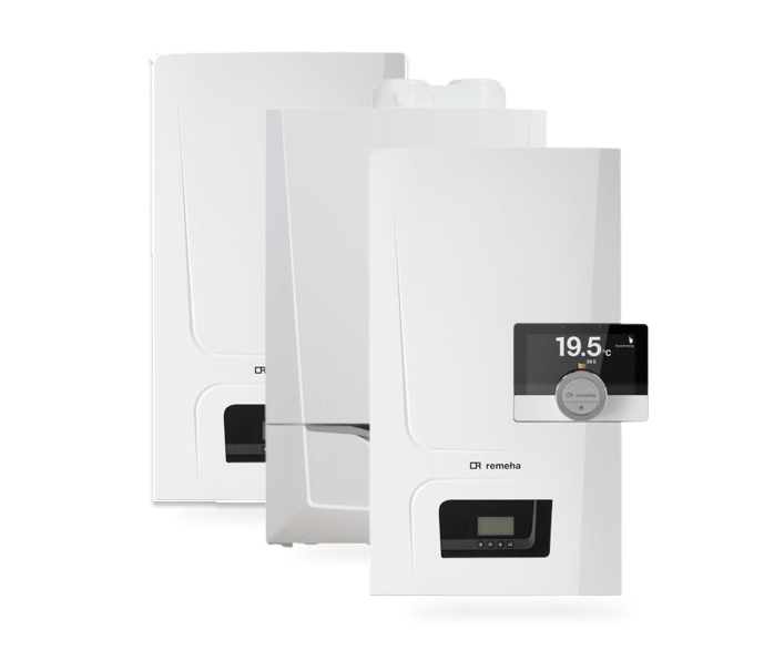 Drie Remeha cv-ketels en een thermostaat