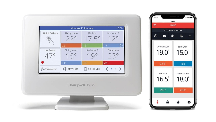 Zoneregeling op thermostaat en mobiele app