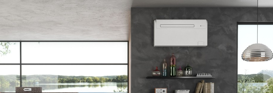 monoblock airco aan binnenmuur woonkamer