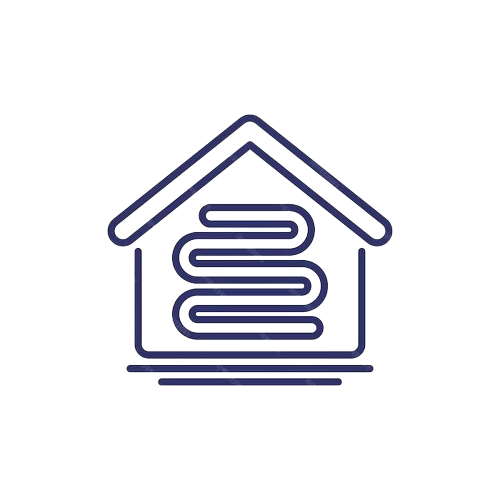 vloerverwarming in huis icoon