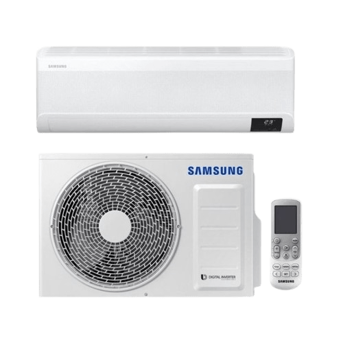 Samsung binnen-en-buitenunit airco met afstandsbediening 